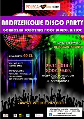 Andrzejkowe &#8220;Disco party 80’s” w WDK