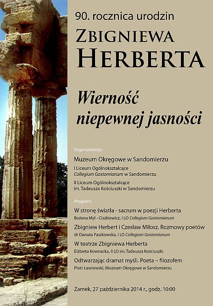90. rocznica urodzin Zbigniewa Herberta