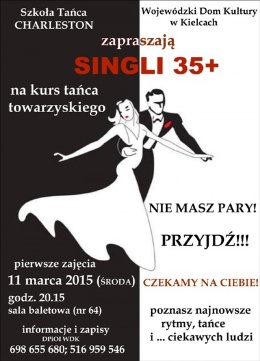 Taneczne zajęcia &#8211; Single 35+ w WDK