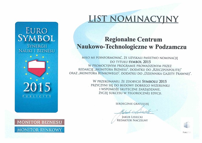 RCN-T otrzymało nominację do tytułu EuroSymbol 2015