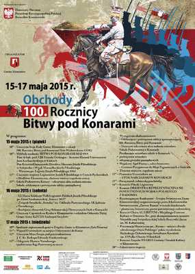 Plakat promujący obchody 100. rocznicy Bitwy pod Konarami