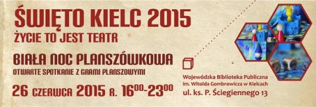 Plakat promujący wydarzenie Biała Noc Planszówkowa