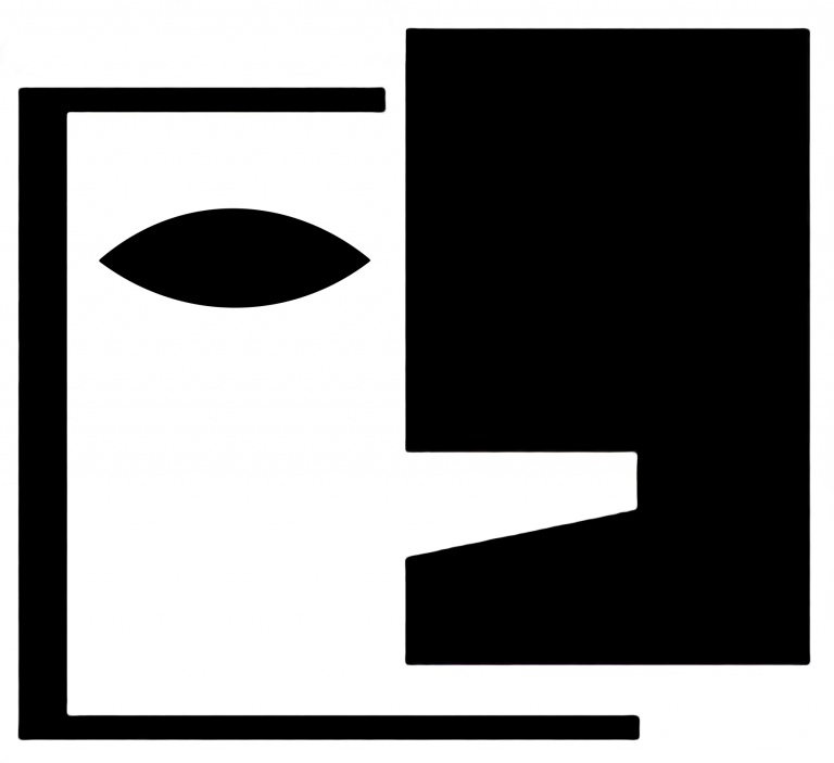 Logo Konkursu Biało Czarna Stylizowana Twarz