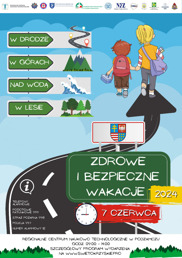 Plakat Wydarzenia Pn. Zdrowe I Bezpieczne Wakacje Logo Kmpsp W Kielcach 