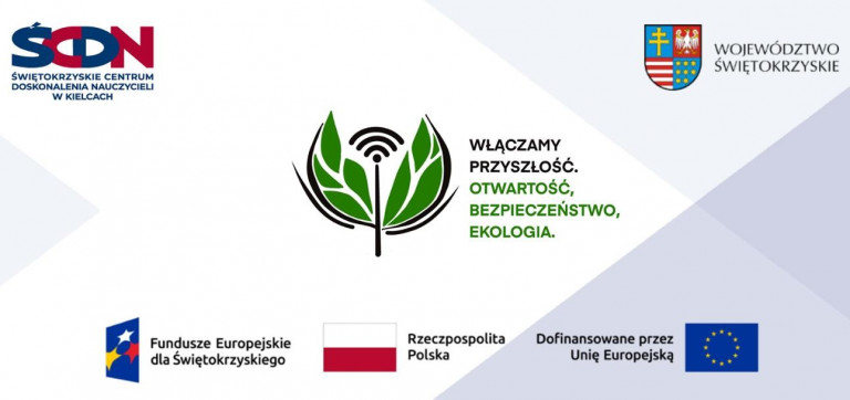 Logo projektu "Włączamy Przyszłość. Otwartość, Bezpieczeństwo, Ekologia"